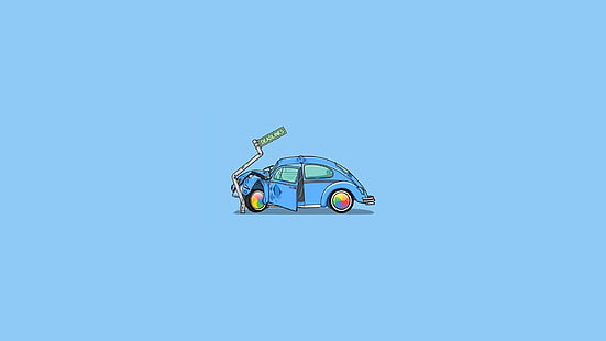 2560x1440 px humor Simple Simple Background Volkswagen Beetle Gry wideo God of War HD Art, prosty, humor, proste tło, volkswagen beetle, 2560x1440 px, Tapety HD HD wallpaper