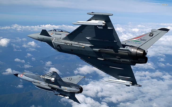 pesawat terbang, pesawat terbang, Eurofighter Typhoon, Jet, Saab 35 Draken, sky, Wallpaper HD