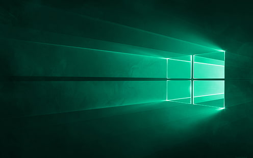 зелено, Microsoft Windows, дигитално изкуство, прост фон, HD тапет HD wallpaper