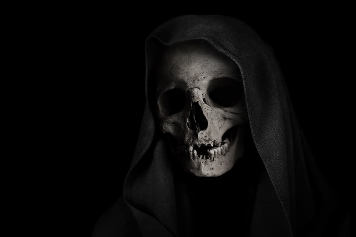Scary, Sensenmann, 4K, Totenkopf, Tod, HD-Hintergrundbild