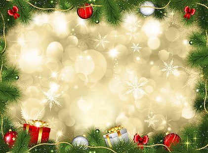  New Year, Christmas, background, merry christmas, decoration, xmas, fir tree, HD wallpaper HD wallpaper