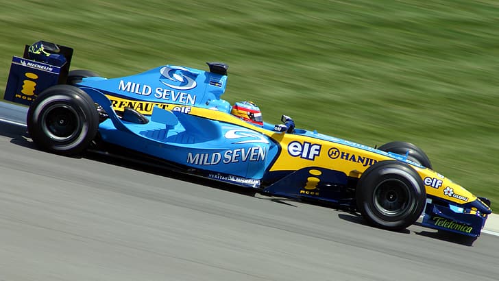 Formula 1, mobil formula, mobil balap, Renault R24, Fernando Alonso, Wallpaper HD