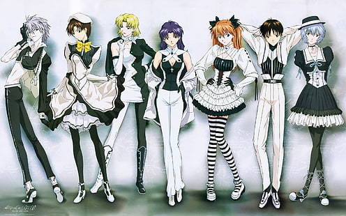 أنيمي ، Neon Genesis Evangelion ، Asuka Langley Soryu ، Ayanami Rei ، Ikari Shinji، خلفية HD HD wallpaper