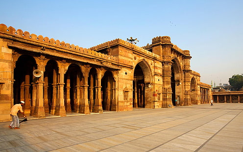 Mesquita Ahmedabad City Índia-National Geographic Wa .., HD papel de parede HD wallpaper