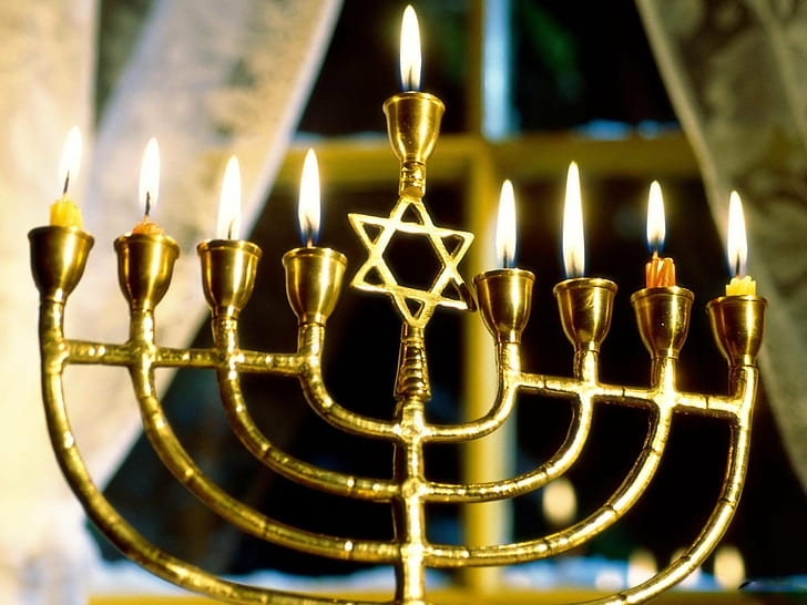 candelabro, vela, chanucá, festival, hanukiah, hanukkah, férias, judaico, menorá, HD papel de parede