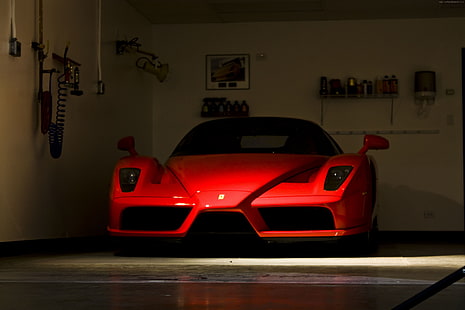 наем, тест драйв, червен, суперавтомобил, спортен автомобил, купувам, преглед, луксозни автомобили, отпред, Enzo Ferrari, HD тапет HD wallpaper