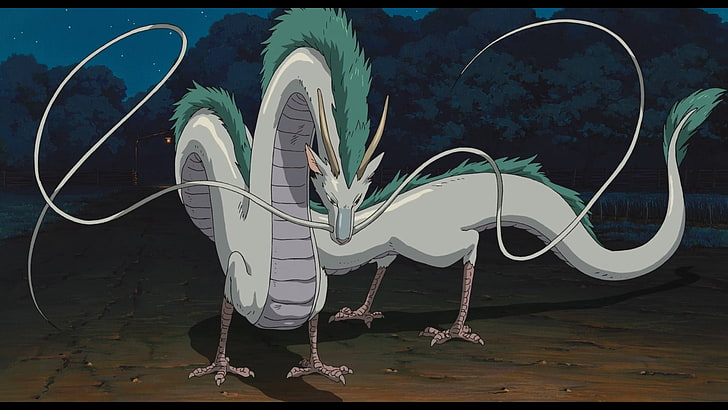 animated gray dragon, Studio Ghibli, Spirited Away, anime, HD wallpaper