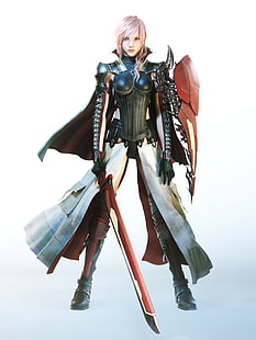 Молния XIII, Клэр Фаррон, меч, видеоигры, Final Fantasy XIII, HD обои HD wallpaper