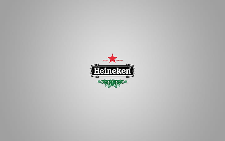 seni digital, minimalis, latar belakang sederhana, logo, Heineken, bir, Wallpaper HD