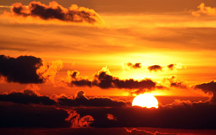 O pôr do sol nubla-se paisagens Skyscapes do sol da natureza para o Desktop, nascer do sol - pôr do sol, nuvens, desktop, paisagens, natureza, skyscapes, pôr do sol, HD papel de parede