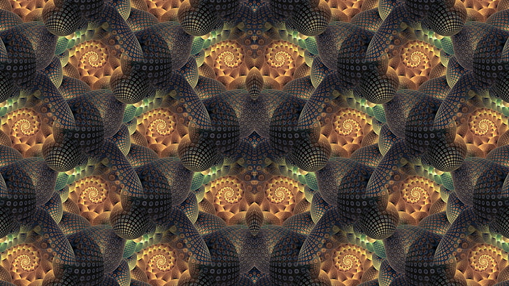 abstract, fractal, pattern, symmetry, digital art, HD wallpaper