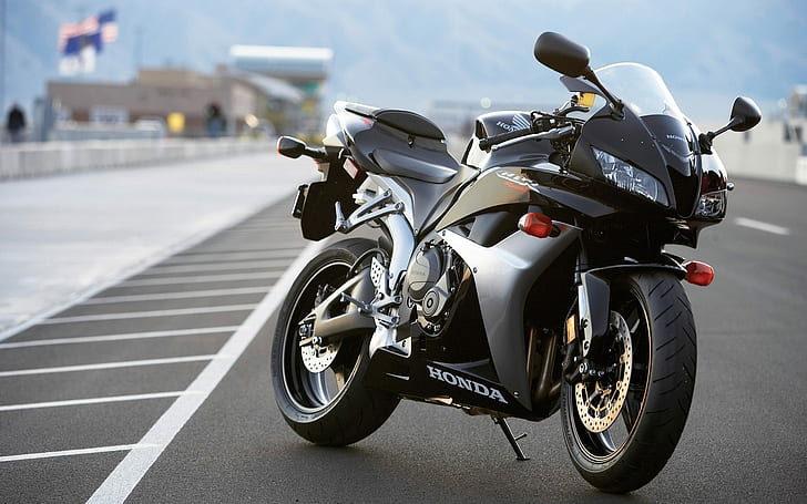 Черен мотоциклет, Honda CBR, Cool, черен и сив мотоциклет honda, черен мотоциклет, honda cbr, cool, HD тапет