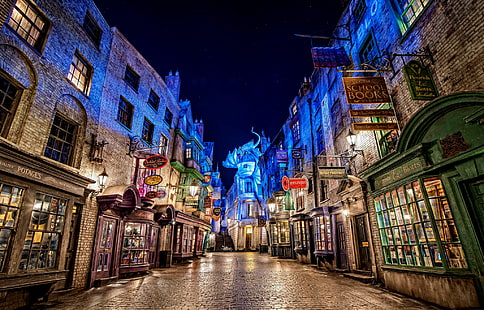 Man Made, Street, Diagon Alley, Harry Potter, Universal Studios, วอลล์เปเปอร์ HD HD wallpaper