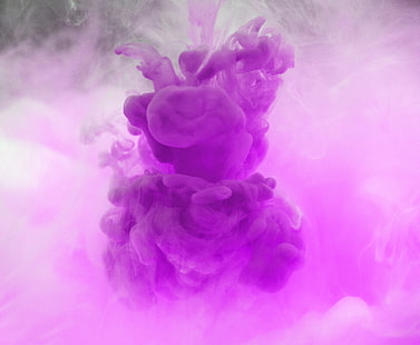 фиолетовый дым, дым, сгустки, аннотация, сирень, свет, HD обои HD wallpaper