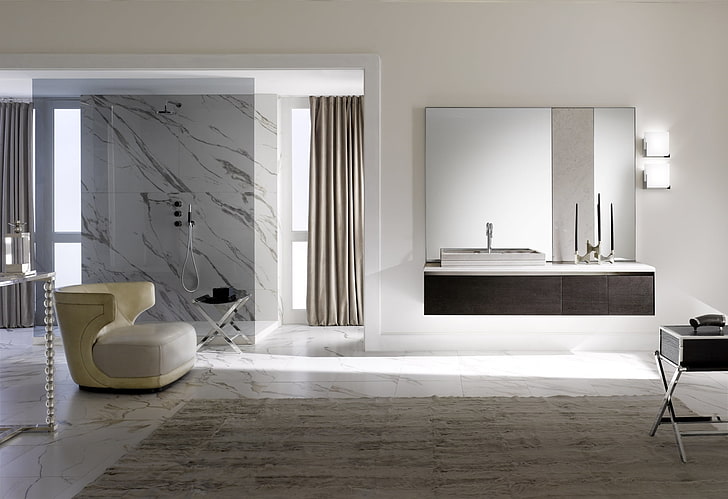 design, interior, chair, bathroom, art Deco, milldue, HD wallpaper