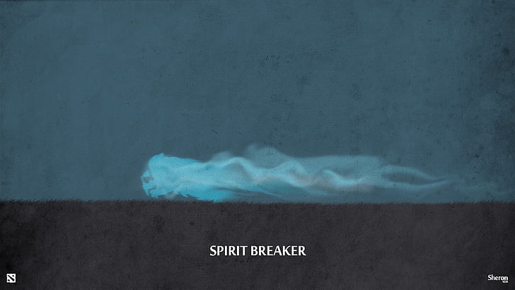 Zrzut ekranu z tekstem Spirit Breaker, minimalizm, wentyl, duch, dota 2, sheron1030, duch łamacz, Tapety HD