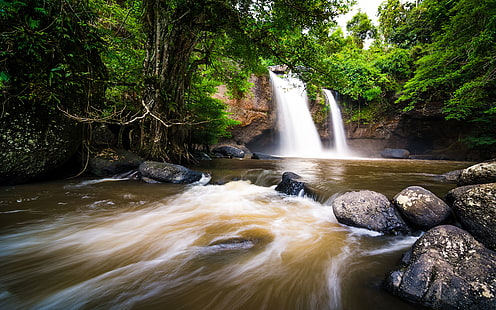 Khao Yai National Park Nakhon Ratchasima Thailand Haew Suwat Waterfall 4k Bakgrundsbilder Hd Bilder För Skrivbord Och Mobil 3840 × 2400, HD tapet HD wallpaper