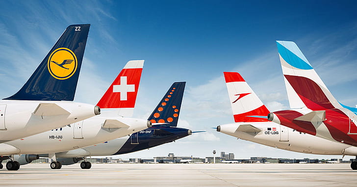 飛行機、航空機、空港、航空、航空会社、ルフトハンザ、エアバス、オーストリア、ブリュッセル、エアバスA320、スイス、会社、エアバスA320-214、オーストリア航空、ブリュッセル航空、エアバスA319、ドイツルフトハンザAG、エアバスA319-112、スイス国際線、 HDデスクトップの壁紙
