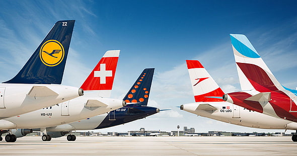飛行機、航空機、空港、航空、航空会社、ルフトハンザ、エアバス、オーストリア、ブリュッセル、エアバスA320、スイス、会社、エアバスA320-214、オーストリア航空、ブリュッセル航空、エアバスA319、ドイツルフトハンザAG、エアバスA319-112、スイス国際線、 HDデスクトップの壁紙 HD wallpaper