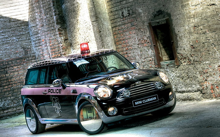 British Police Mini, police, british, cars, mini cooper, photo, HD wallpaper