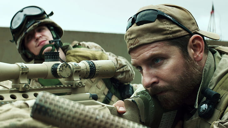 Американская сцена из фильма «Снайпер», коричневая снайперская винтовка, снайпер, война, HD обои