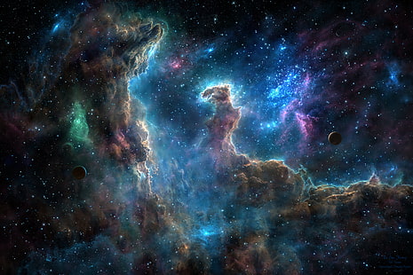 ilustrasi nebula, luar angkasa, nebula, Spitzer Space Telescope, pesawat ruang angkasa, Wallpaper HD HD wallpaper