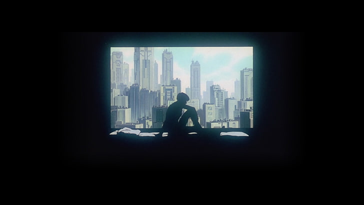 silhouette d'homme illustration, fantôme dans la coquille, Kusanagi Motoko, Fond d'écran HD