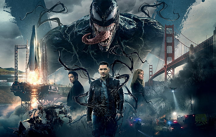 Venom, Tom Hardy, Michelle Williams, Riz Ahmed, 2018, 5K, Fondo de pantalla HD