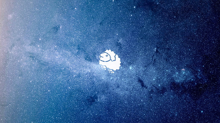 weiße Schafe Wandkunst, Sterne, MrSuicideSheep, Minimalismus, schüchtern, Universum, HD-Hintergrundbild