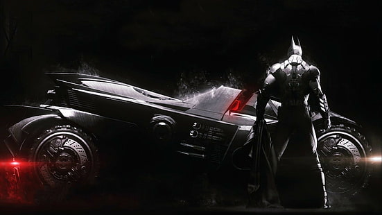 Batman, Batmobile, Gotham City, Batman: Arkham Knight, video game, Wallpaper HD HD wallpaper