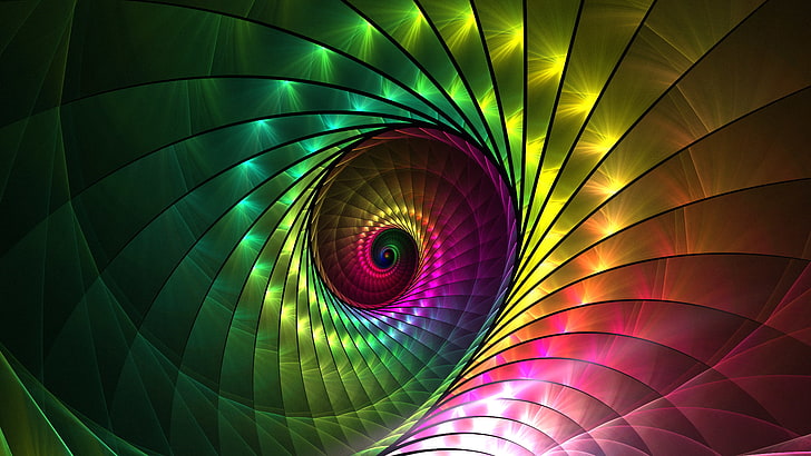 abstrakcja, spirala, fraktal, Tapety HD