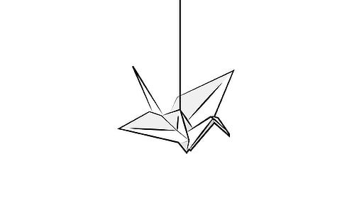 кран оригами илюстрация, просто, минимализъм, оригами, кранове (птица), прост фон, бял фон, HD тапет HD wallpaper