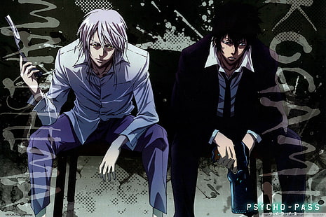 Anime, Psycho-Pass, Shinya Kogami, Shougo Makishima, HD wallpaper HD wallpaper