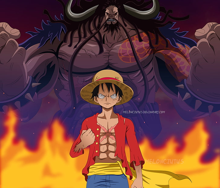Anime, One Piece, Kaido (One Piece), Monkey D. Luffy, Tapety HD