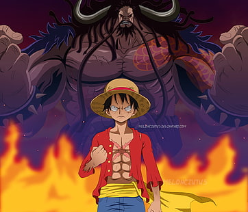 Anime, One Piece, Kaido (One Piece), Monkey D. Luffy, Fond d'écran HD HD wallpaper
