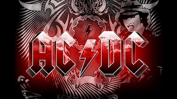 red and black AC/DC logo, Band (Music), AC/DC, HD wallpaper