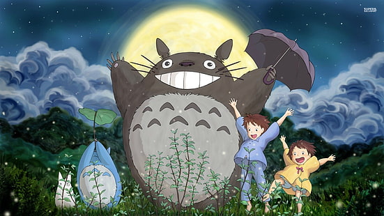 Movie, My Neighbor Totoro, Mei Kusakabe, Mini Totoro (My Neighbor Totoro), Satsuki Kusakabe, Totoro (My Neighbor Totoro), HD wallpaper HD wallpaper