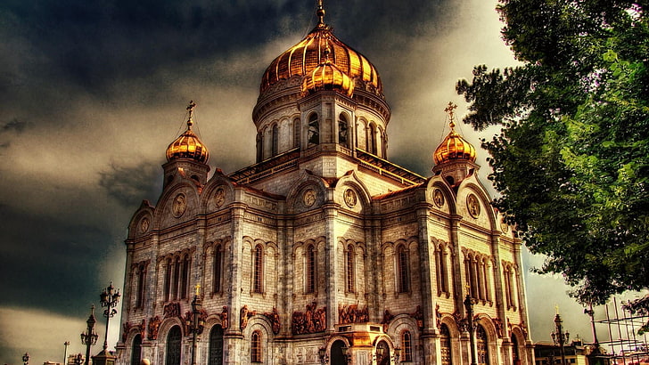 gereja ortodoks, katedral, moskow, rusia, kristus Juru Selamat, ortodoks, gereja, kota, Wallpaper HD
