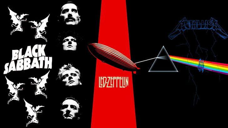 Music, Rock'n'roll, Black Sabbath, Classic Rock, Heavy Metal, Led Zeppelin, Metal (Music), Metallica, Pink Floyd, Queen (Band), Rock & Roll, Rock (Music), HD wallpaper