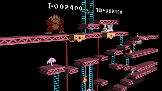 Donkey Kong 8-Bit HD, видео игри, 8, bit, kong, магаре, HD тапет HD wallpaper