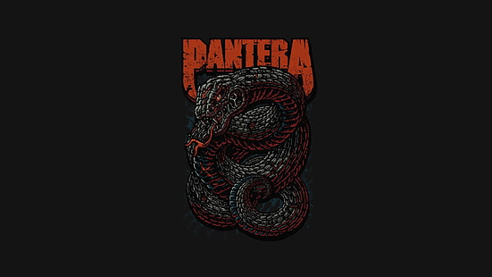 Pantera logo, Pantera, musica, heavy metal, thrash metal, serpente, groove metal, rock band, metal band, musica rock, musica metal, Sfondo HD HD wallpaper