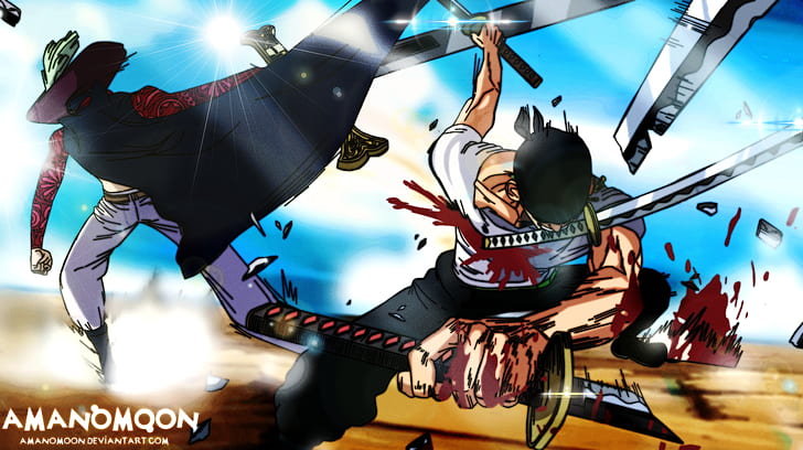 One Piece, Dracule Mihawk, Roronoa Zoro, Wallpaper HD