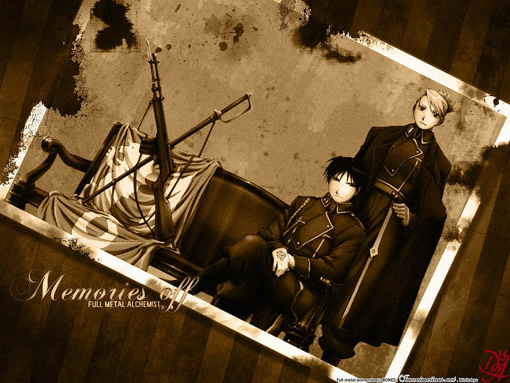 anime, Full Metal Alchemist, Roy Mustang, Riza Hawkeye, fotografia, HD papel de parede