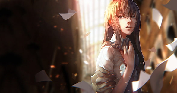 animated woman wallpaper, brown-haired female anime character, anime, anime girls, Steins;Gate, Makise Kurisu, HD wallpaper HD wallpaper