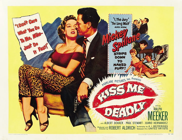Рекламный плакат Kiss Me Deadly, Постеры фильма, Kiss Me Deadly, Роберт Олдрич, постер фильма, HD обои