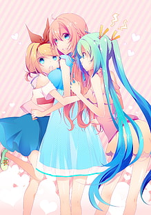 Vocaloid, Kagamine Rin, Megurine Luka, Hatsune Miku, HD wallpaper HD wallpaper
