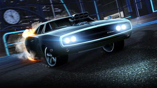 Schnell und wütend, 4K, Dodge Charger, Rocket League, HD-Hintergrundbild HD wallpaper