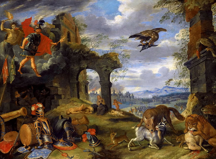imagem, gênero, Jan Brueghel, o mais novo, alegoria da guerra, HD papel de parede