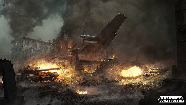 Schermata del videogioco di Armored Warfare, Armored Warfare, carro armato, Leopard 2, carro armato T-80, videogiochi, Sfondo HD