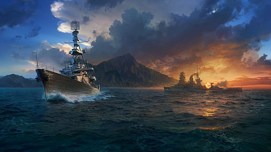 شبكة ألعاب الحرب ، WoWS ، عالم السفن الحربية ، عالم السفن، خلفية HD HD wallpaper
